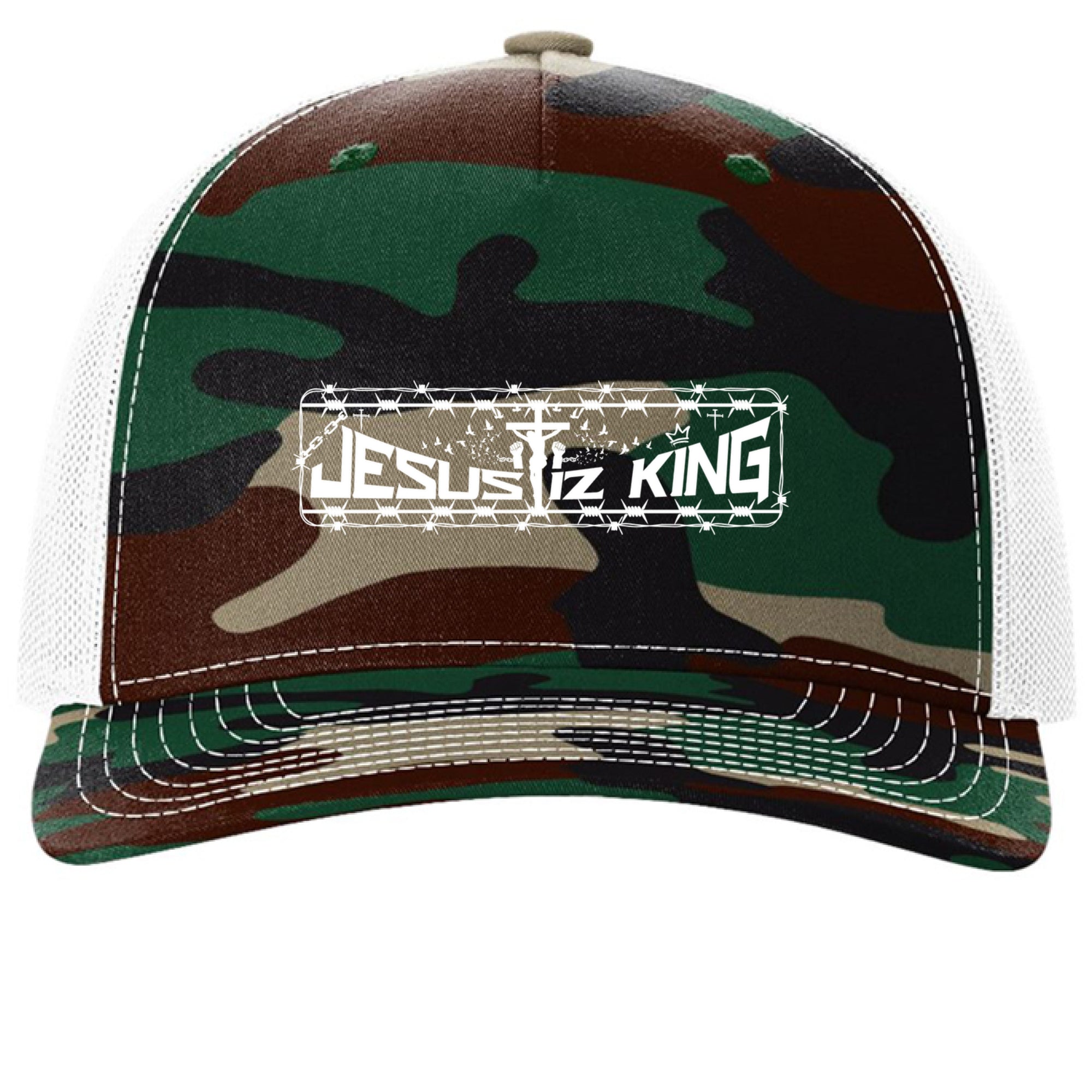 Green Camo/ White - FRONT